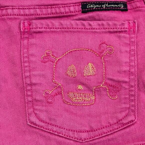 Citizens of Humanity Women's Jerome Dahan Skull & Bunny #912‎ Stretch Shorts 26 - Picture 4 of 6